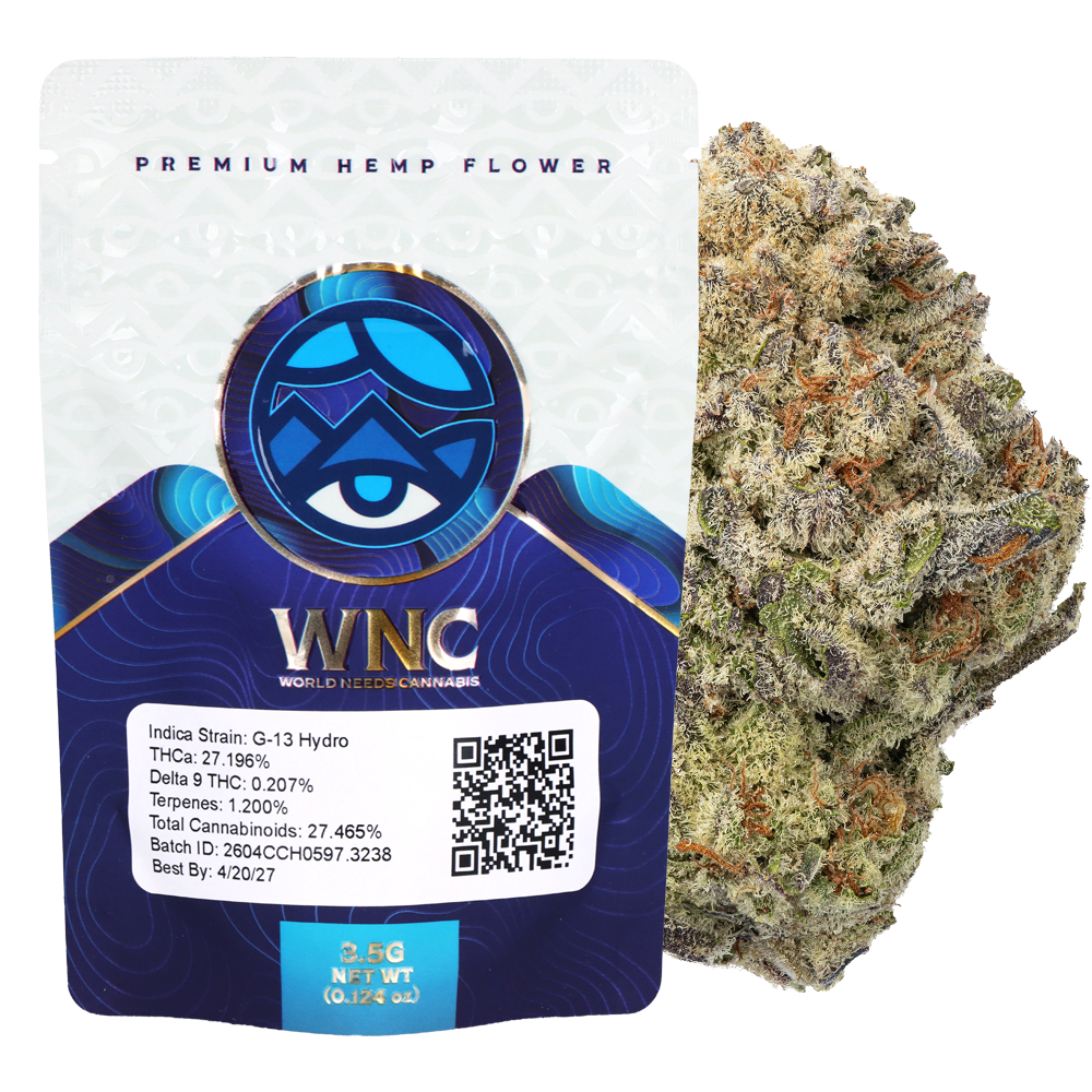 WNC THCA Indoor Hydro Flower | G-13 | 3.5 Gram Packaging