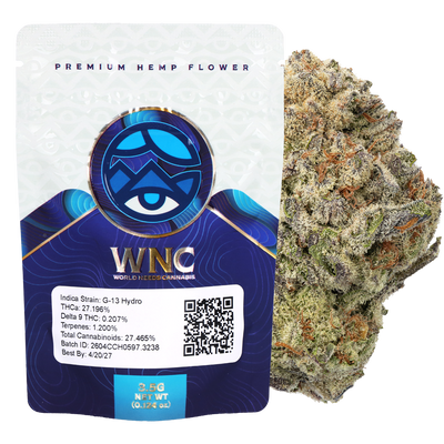 WNC THCA Indoor Hydro Flower | G-13 | 3.5 Gram Packaging