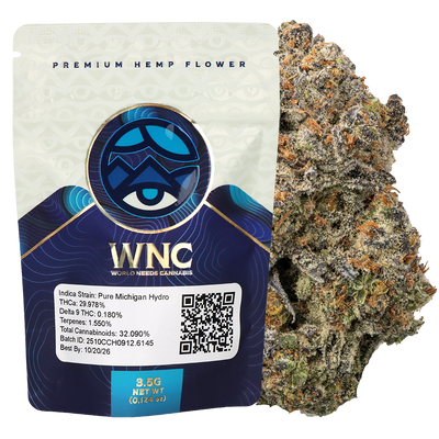 WNC THCA Indoor Hydro Flower | Pure Michigan | 3.5 Gram Packaging