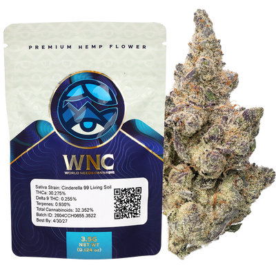 WNC THCA Indoor Living Soil Flower | Cinderella 99 | 3.5 Gram Packaging