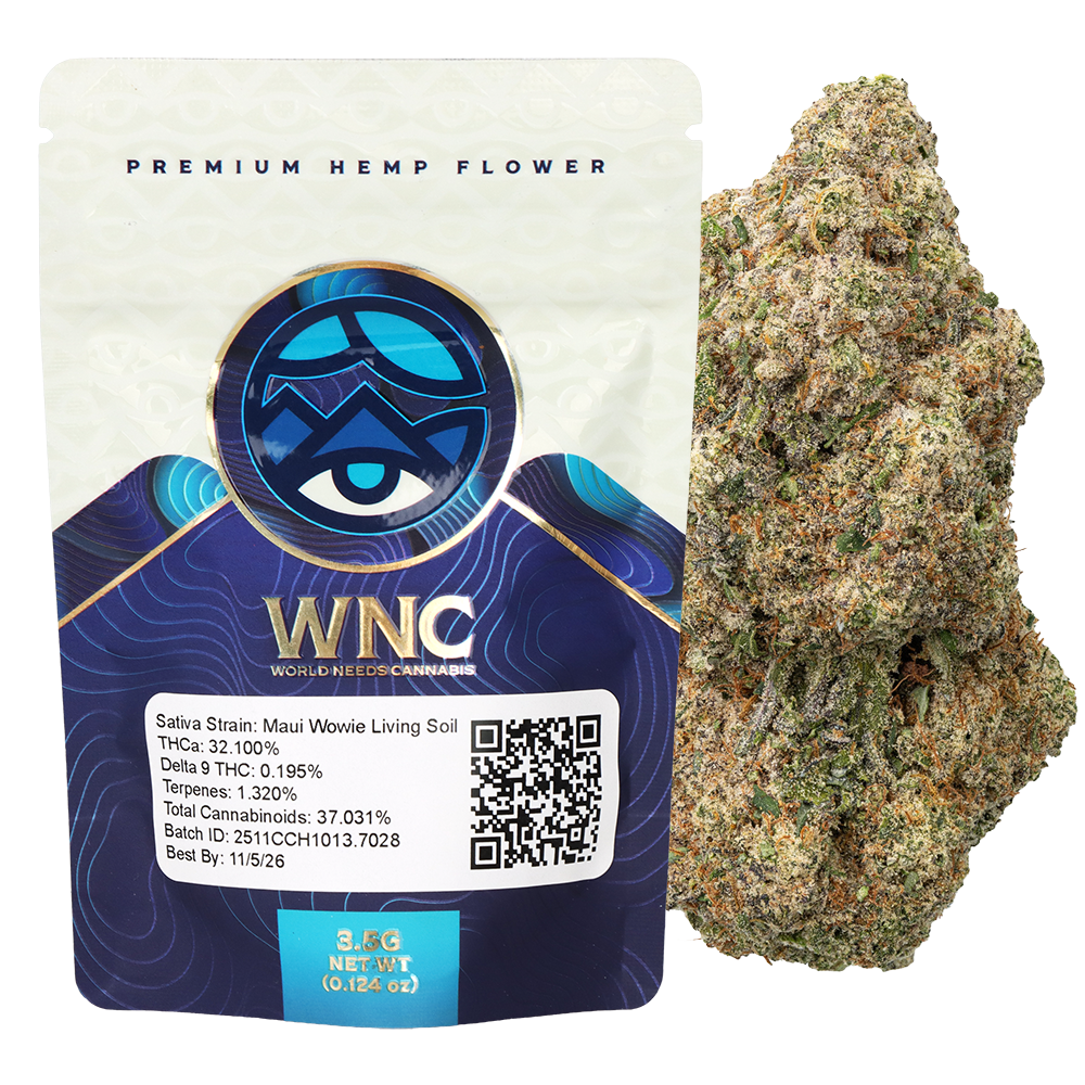 WNC THCA Indoor Living Soil Flower | Maui Wowie | 3.5 Gram Packaging