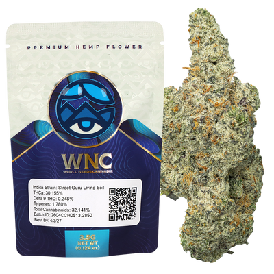 WNC THCA Indoor Living Soil Flower | Street Guru | 3.5 Gram Packaging