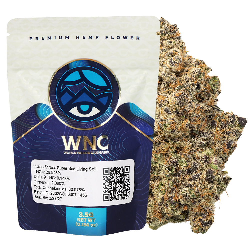 WNC THCA Indoor Living Soil Flower | Super Bad | Packaging