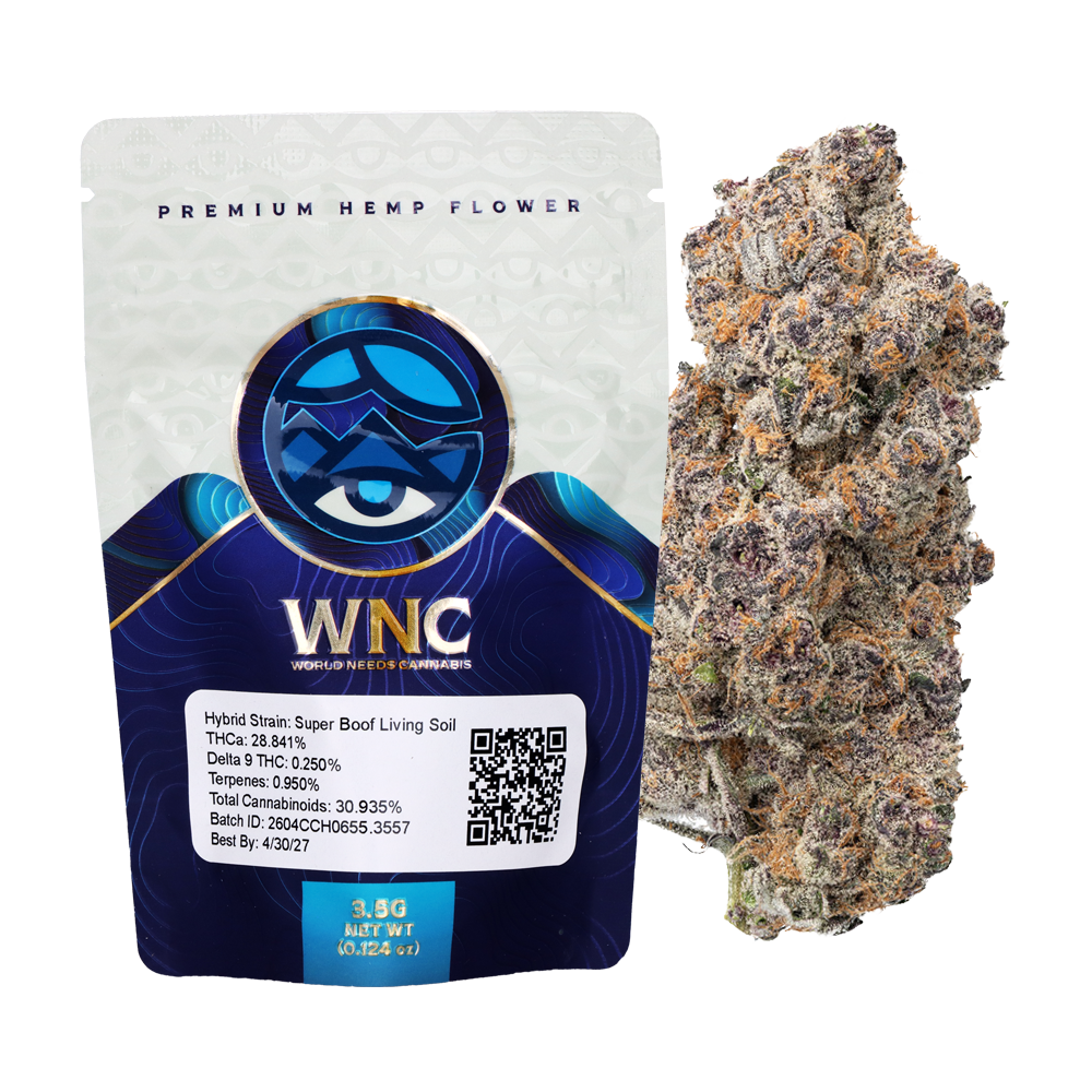 WNC THCA Indoor Living Soil Flower | Super Boof | 3.5 Gram Packaging