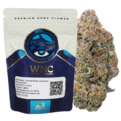 WNC THCA Indoor Living Soil Flower | Tropical Runtz | Packaging