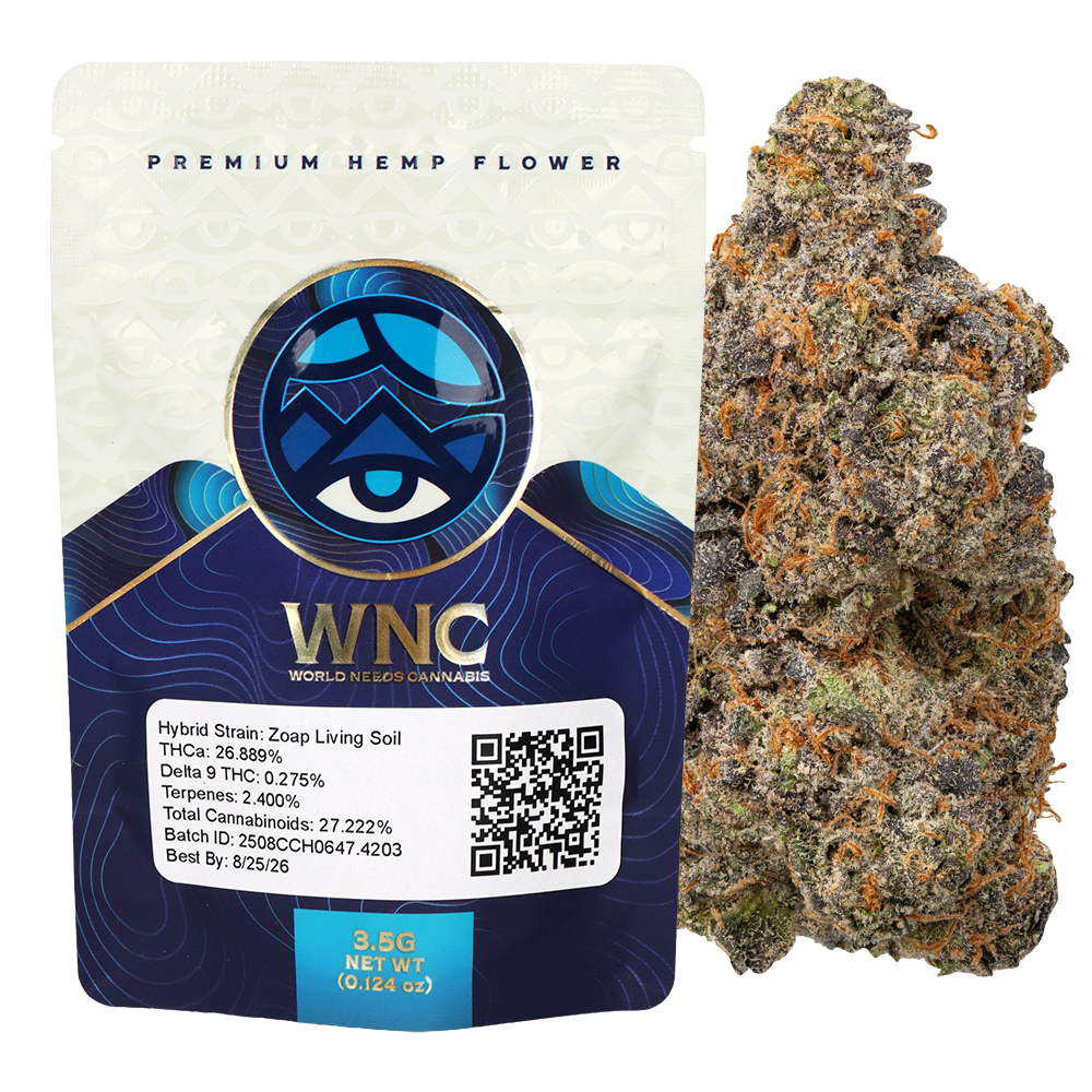 WNC THCA Indoor Living Soil Flower | Zoap | 3.5 Gram Packaging