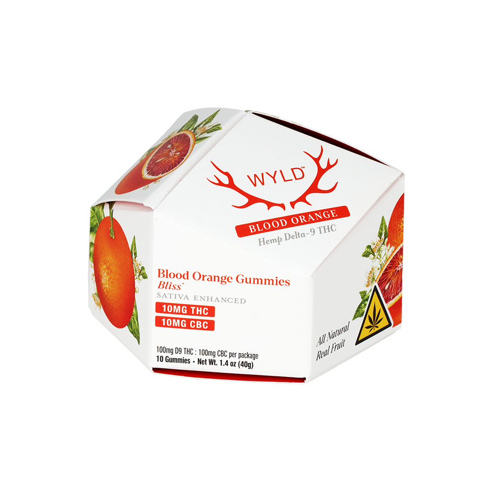WYLD D9 Blend Gummies | Blood Orange | 10 Count Packaging