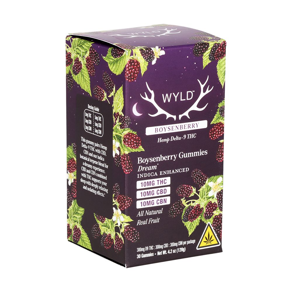 WYLD D9 Blend Gummies | Boysenberry | 30 Count Packaging