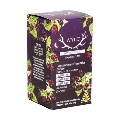 WYLD D9 Blend Gummies | Boysenberry | 30 Count Packaging