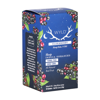 WYLD D9 Blend Gummies | Elderberry | 30 Count Packaging