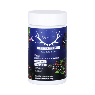 WYLD D9 Blend Gummies | Elderberry | 30 Count Jar