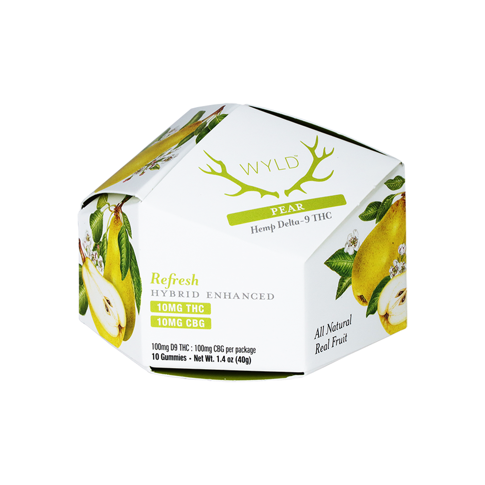 WYLD D9 Blend Gummies | Pear | 10 Count Packaging