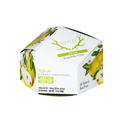 WYLD D9 Blend Gummies | Pear | 10 Count Packaging