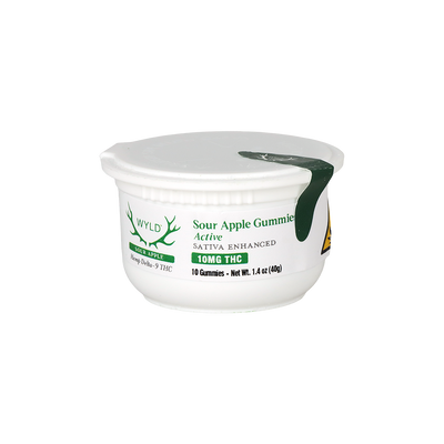 WYLD D9 Gummies | Sour Apple | 10 Piece Jar