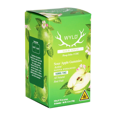 WYLD D9 Gummies | Sour Apple | 30 Piece Packaging