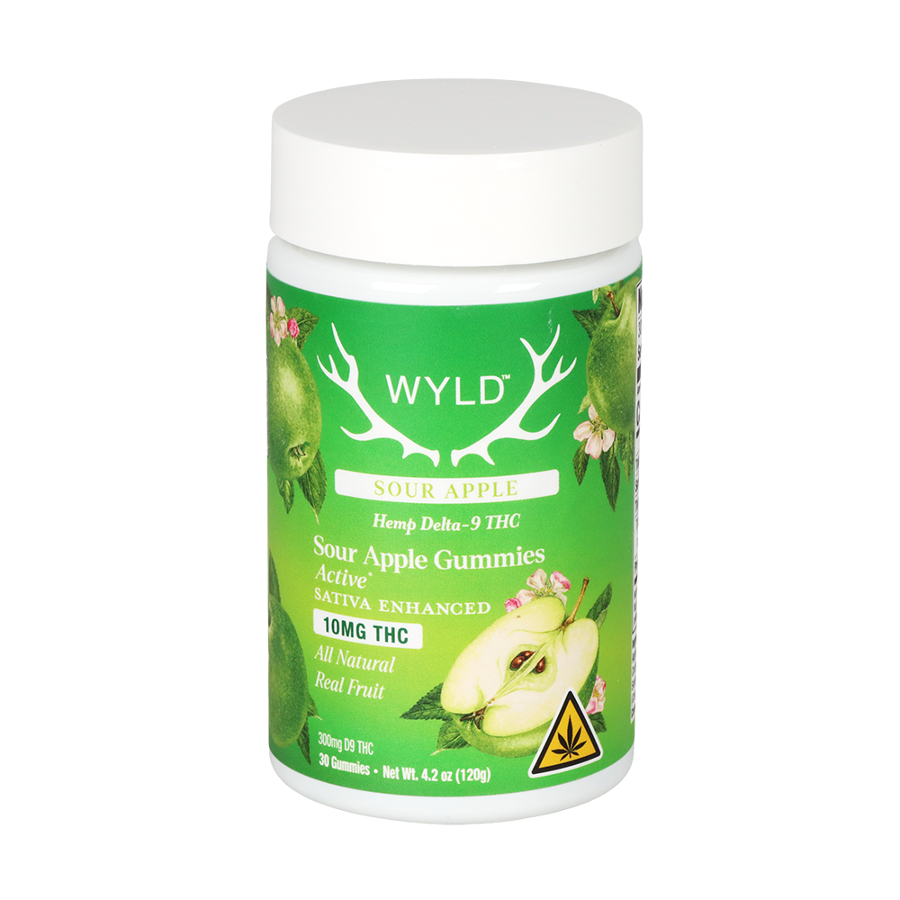 WYLD D9 Gummies | Sour Apple | 30 Piece Jar