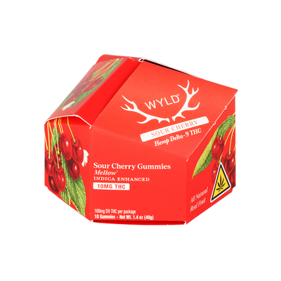 WYLD D9 Gummies | Sour Cherry | 10 Piece Packaging