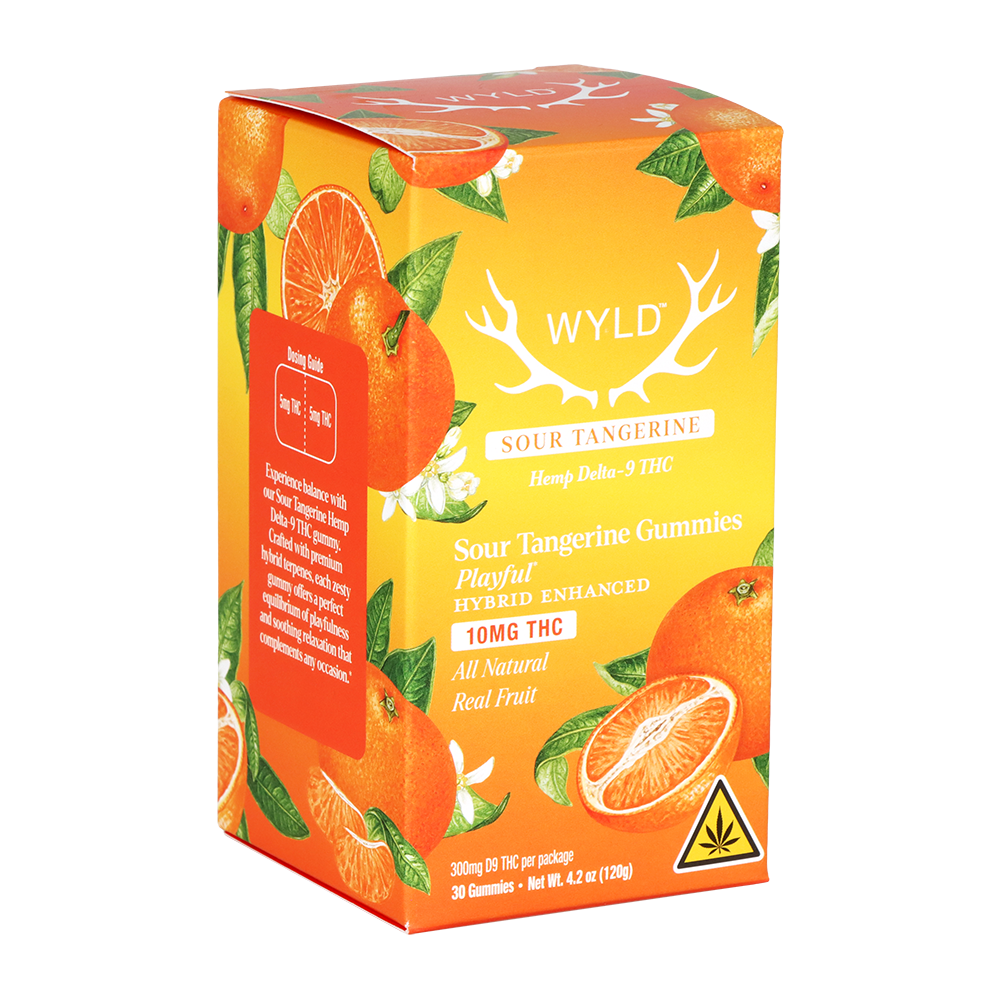 WYLD D9 Gummies | Sour Tangerine | 30 Piece Packaging