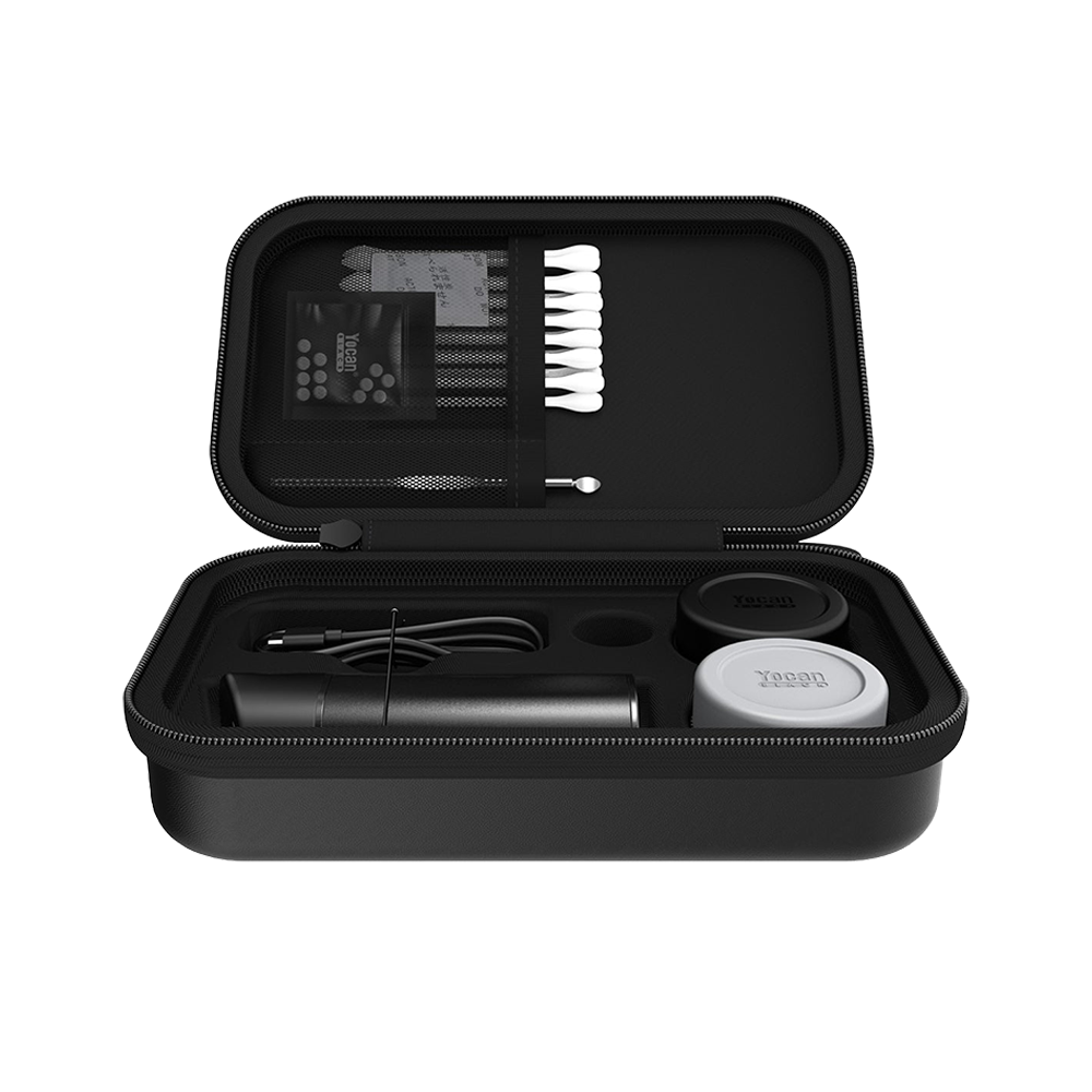 Yocan Pocket Mini Wax Vaporizer Travel Kit | Zippered Case Open View