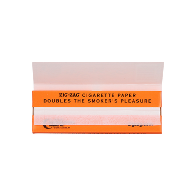 Zig Zag Orange Rolling Papers | 1 1/4 Inch | Booklet Open View